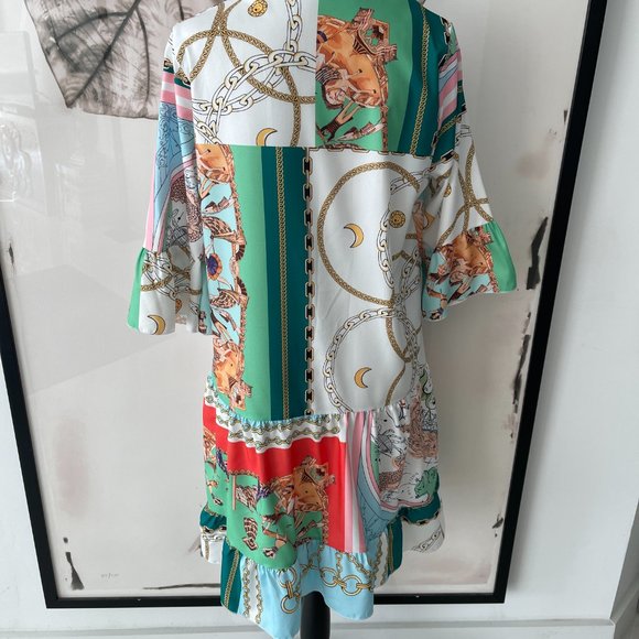 Multi-pattern Tunic Dress or Top - Picture 3 of 4